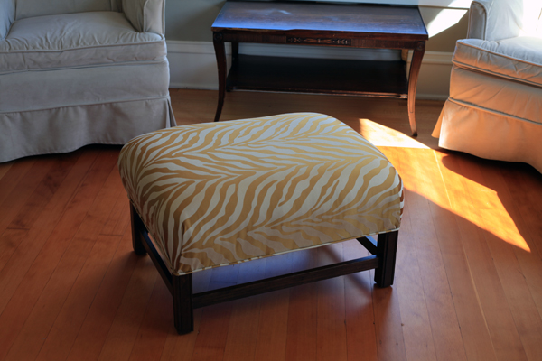 Sew Well - Ottoman reupholstery project with Mood Fabrics